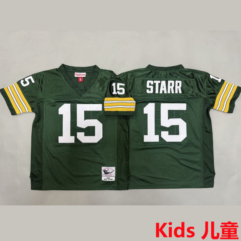 STARR #15 Green Bay Packers Retro Kids NFL Jersey