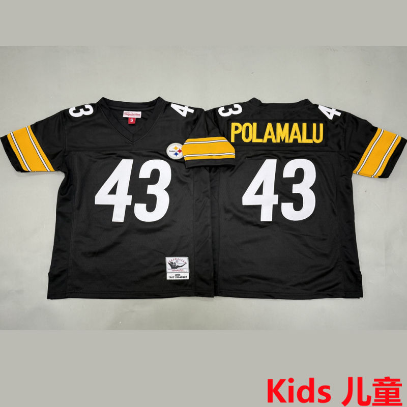 POLAMALU #43 Pittsburgh Steelers Retro Kids NFL Jersey