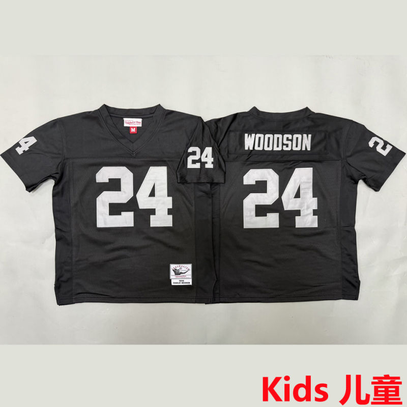 WOODSON #24 Las Vegas Raiders Retro Kids NFL Jersey
