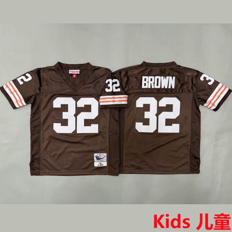 BROWN #32 Cleveland Browns Retro Kids NFL Jersey