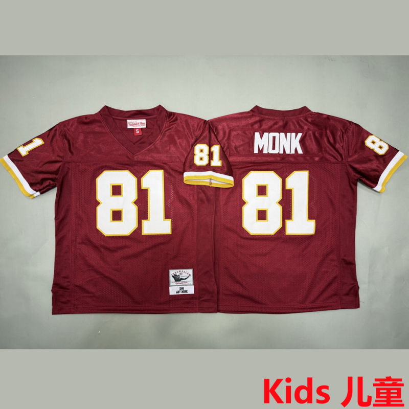 MONK #81 Washington Commanders Retro Kids NFL Jersey