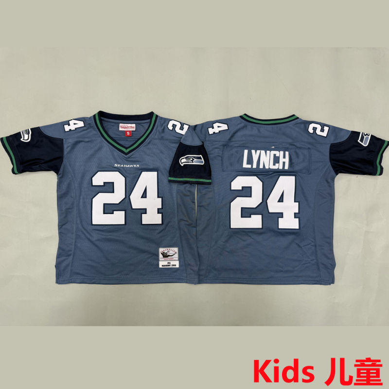 LYNCH #24 Seattle Seahawks Retro Kids NFL Jersey