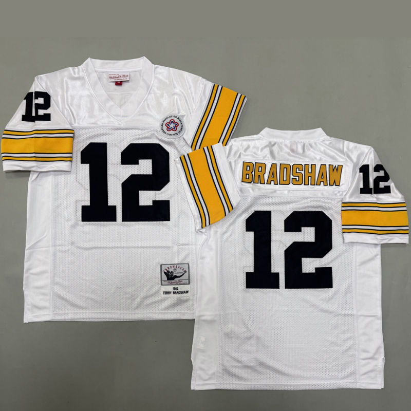BRADSHAW #12 Men's Pittsburgh Steelers Retro NFL Jersey