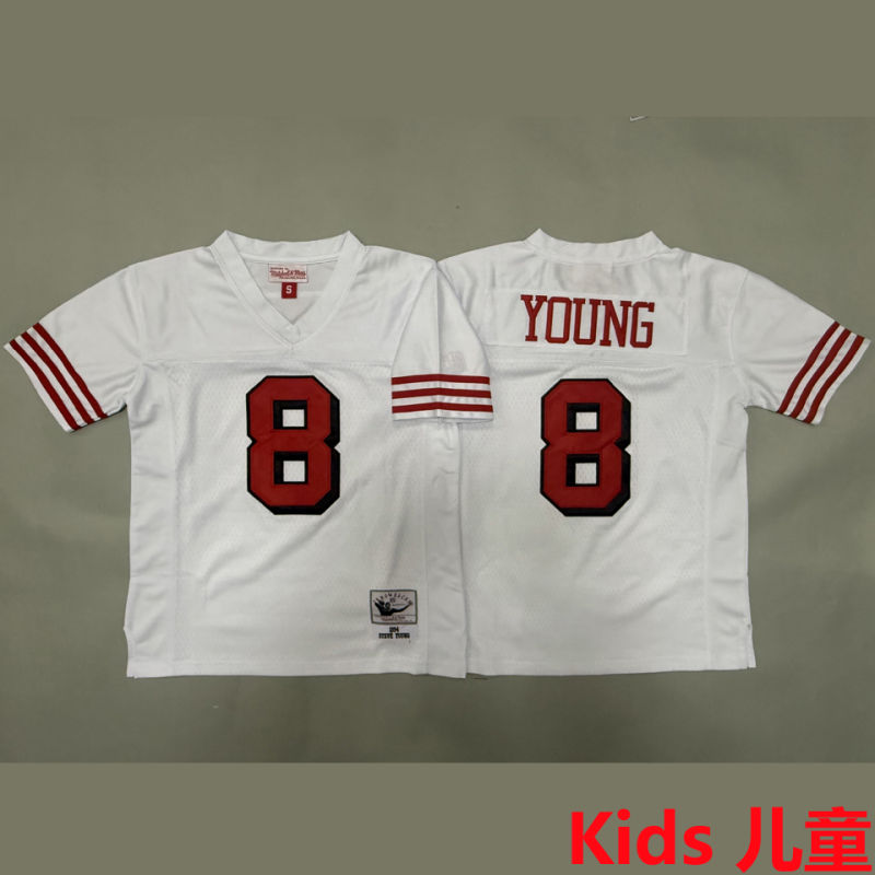 YOUNG #8 San Francisco 49ers Retro Kids NFL Jersey #49