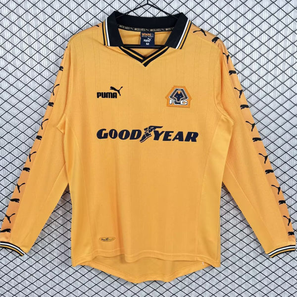 1998/1999 Wolves Home Yellow Retro Long Sleeve Soccer Jersey