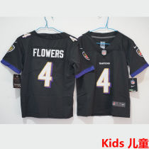 FLOWERS #4 Baltimore Ravens Kids NFL Jersey 乌鸦