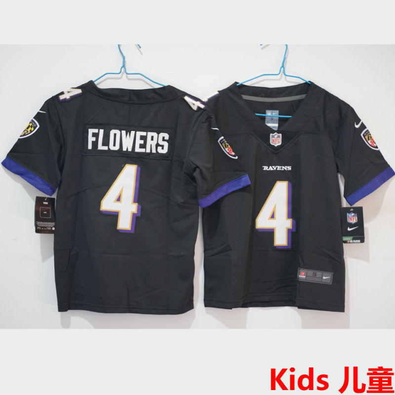 FLOWERS #4 Baltimore Ravens Kids NFL Jersey