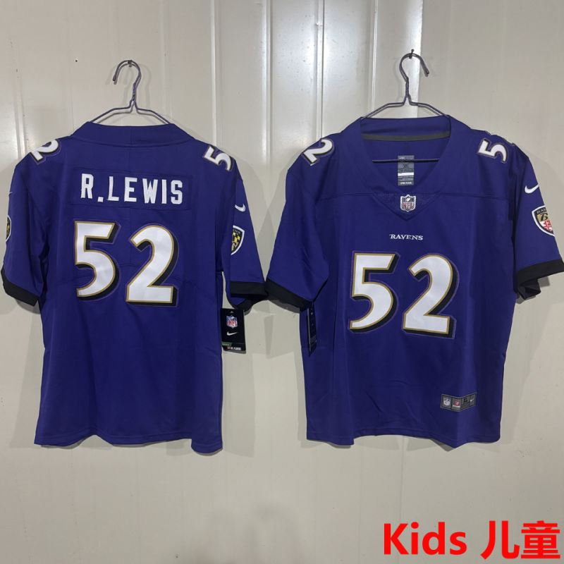 R LEWIS #52 Baltimore Ravens Kids NFL Jersey
