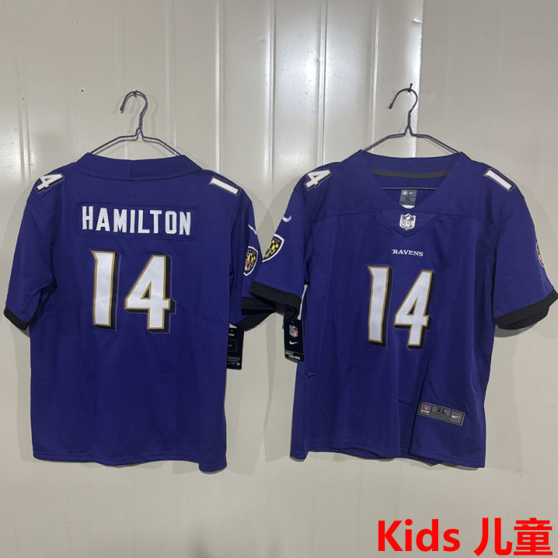 HAMILTON #14 Baltimore Ravens Kids NFL Jersey