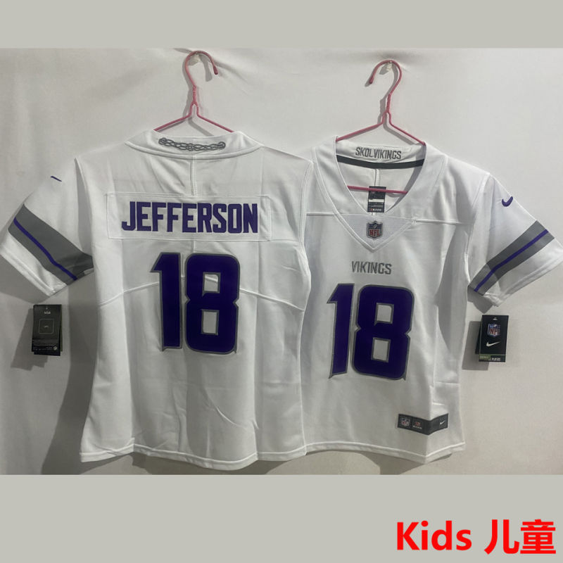 JEFFERSON #18 Minnesota Vikings Kids NFL Jersey