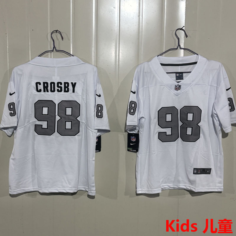 CROSBY #98 Las Vegas Raiders Kids NFL Jersey