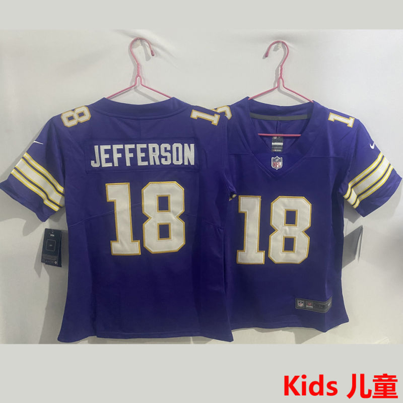 JEFFERSON #18 Minnesota Vikings Kids NFL Jersey