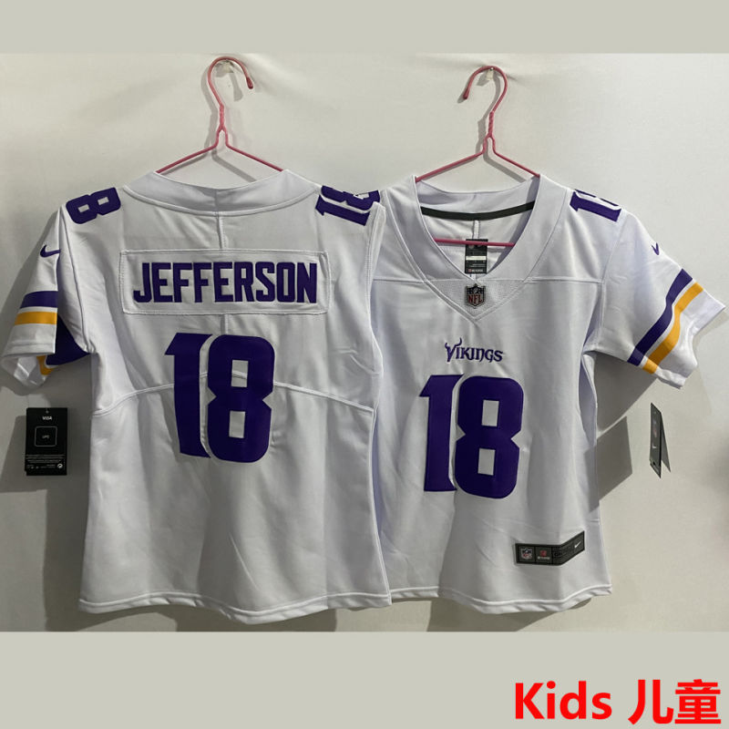 JEFFERSON #18 Minnesota Vikings Kids NFL Jersey