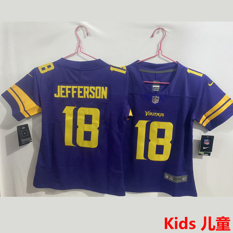 JEFFERSON #18 Minnesota Vikings Kids NFL Jersey