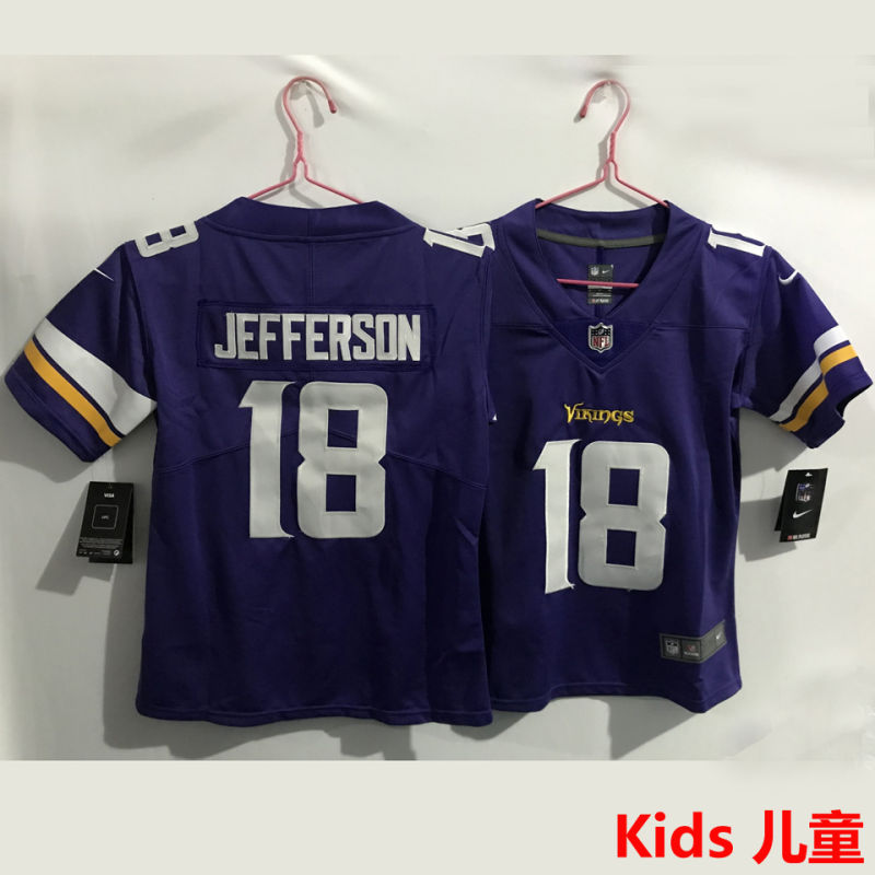JEFFERSON #18 Minnesota Vikings Kids NFL Jersey