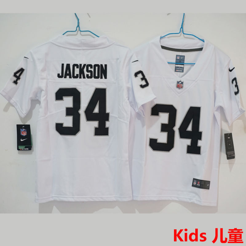 JACKSON #34 Las Vegas Raiders Kids NFL Jersey