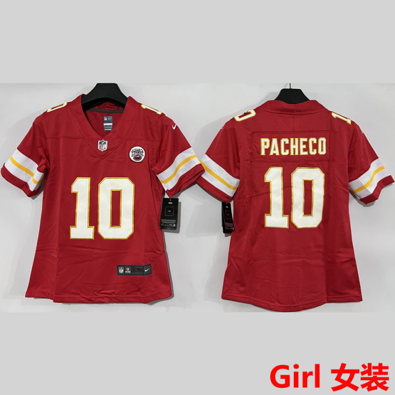 PACHECO #10 Kansas City Chiefs Girl NFL Jersey