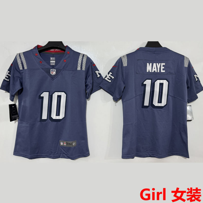 MAYE #10 New England Patriots Girl NFL Jersey