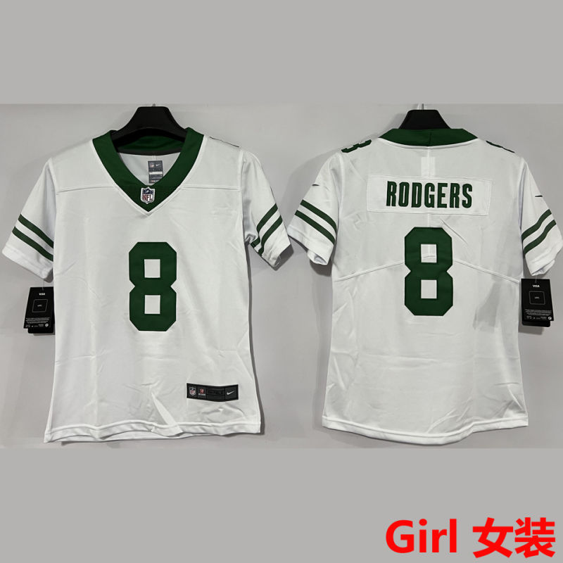 RODGERS #8 New York Jets Girl NFL Jersey