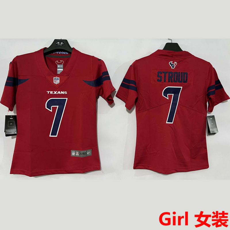 STROUD #7 Houston Texans Girl NFL Jersey