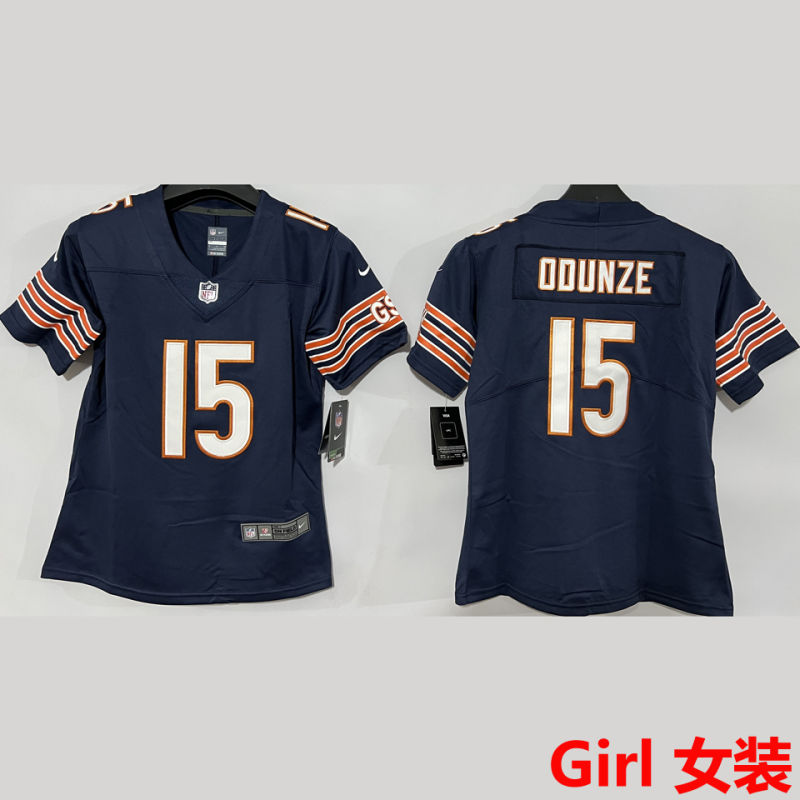 ODUNZE #15 Chicago Bears Girl NFL Jersey
