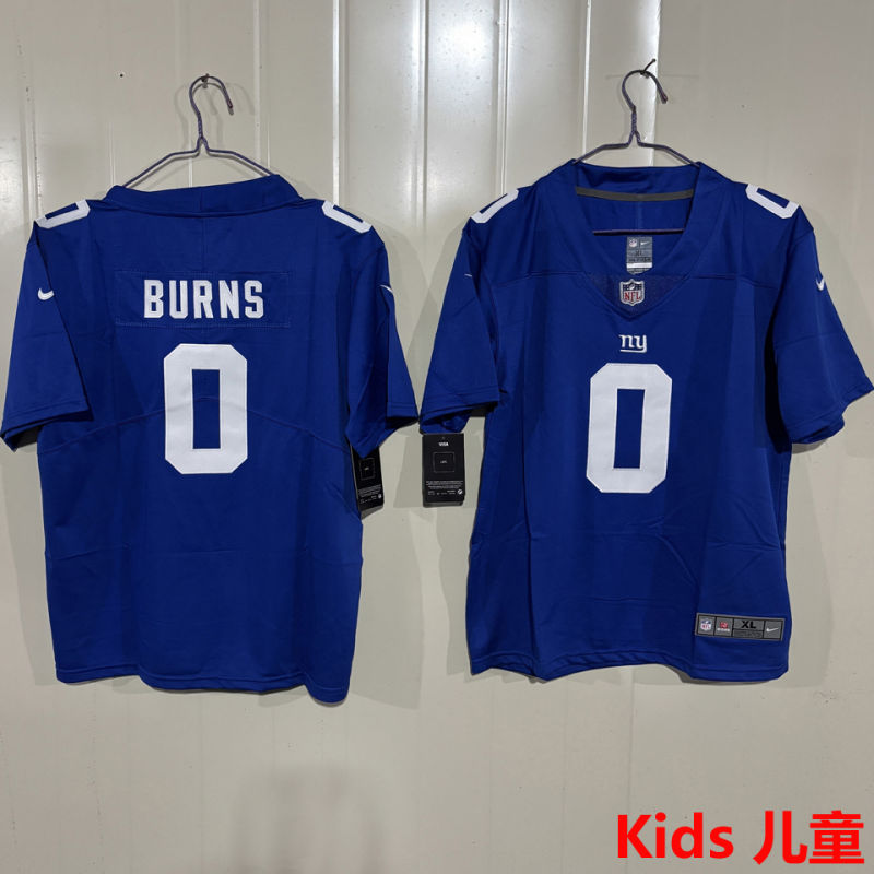 BURNS #0 New York Giants Kids NFL Jersey