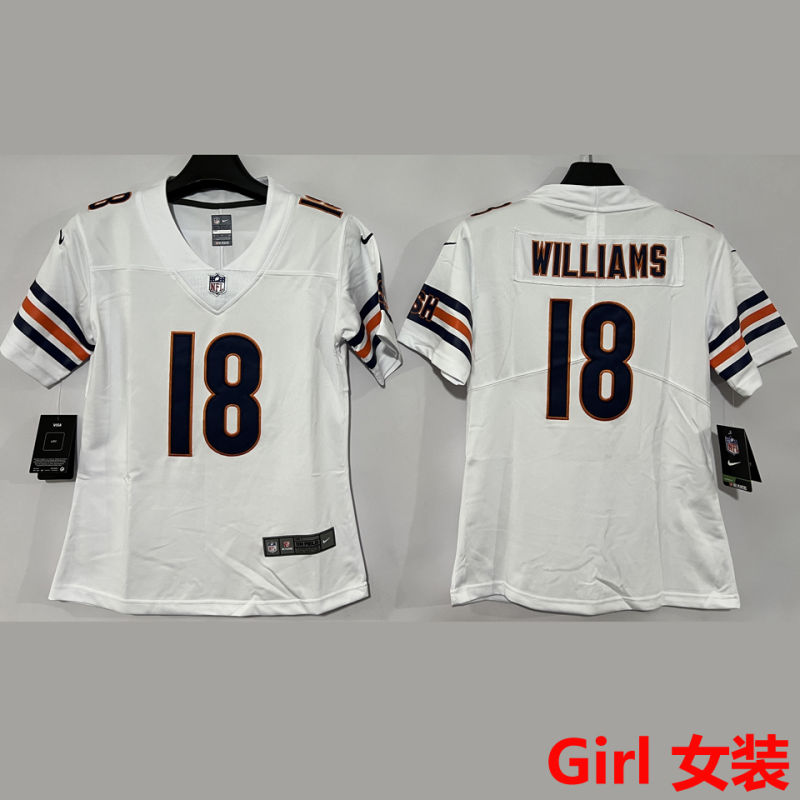 WILLIAMS #18 Chicago Bears Girl NFL Jersey