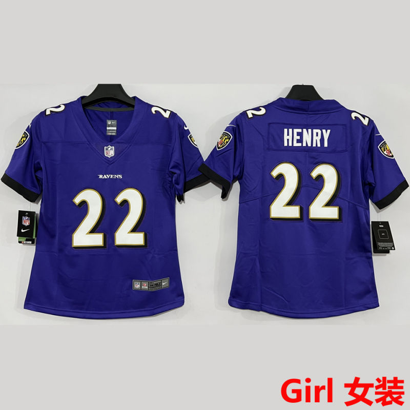 HENRY #22 Baltimore Ravens Girl NFL Jersey