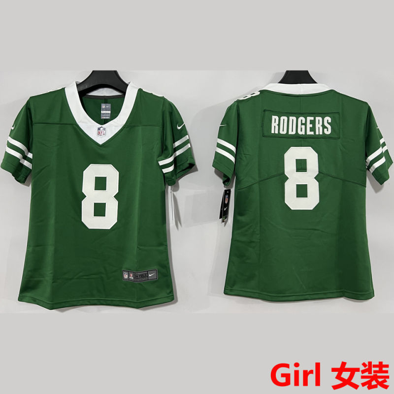 RODGERS #8 New York Jets Girl NFL Jersey