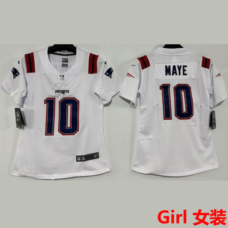 MAYE #10 New England Patriots Girl NFL Jersey
