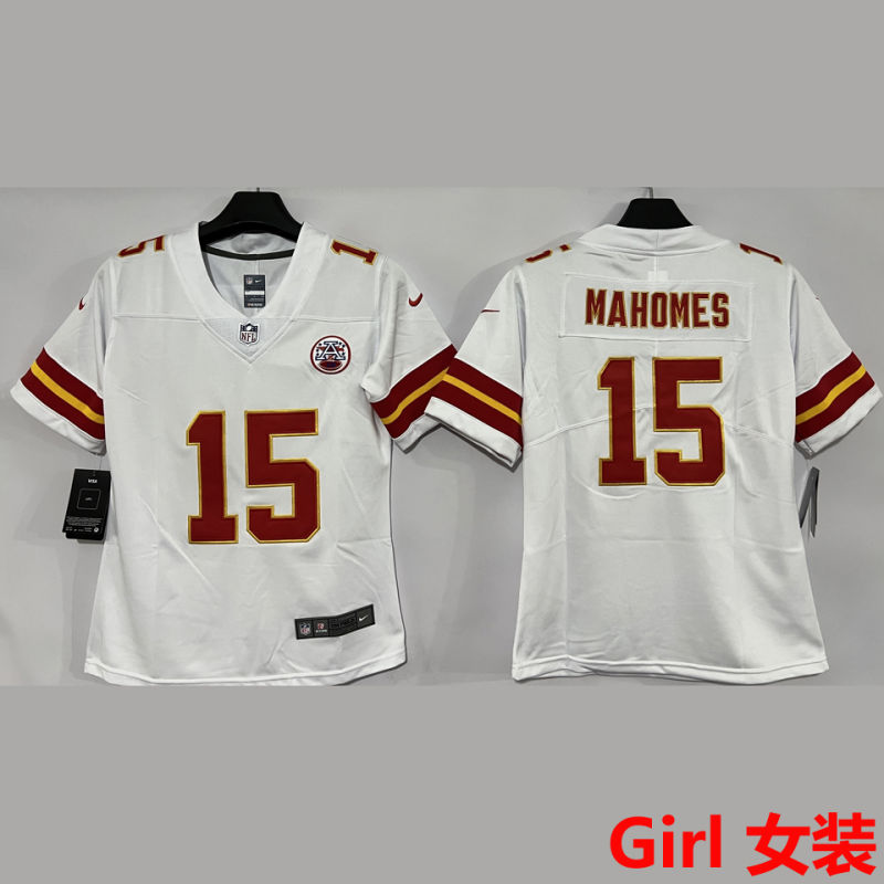 MAHOMES #15 Kansas City Chiefs Girl NFL Jersey