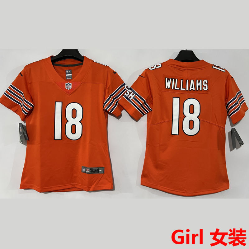 WILLIAMS #18 Chicago Bears Girl NFL Jersey