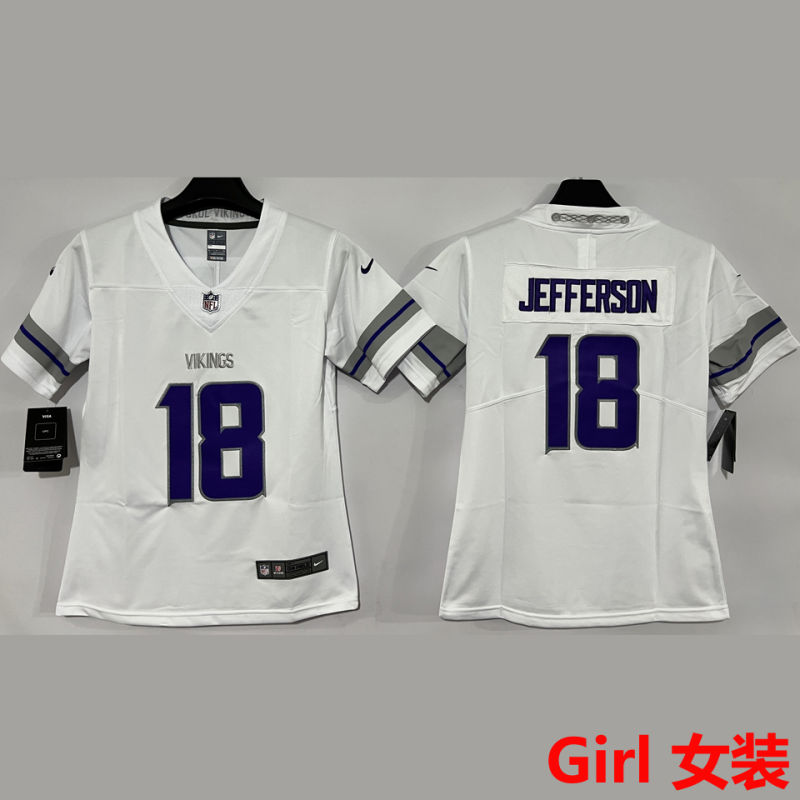 JEFFERSON #18 Minnesota Vikings Girl NFL Jersey