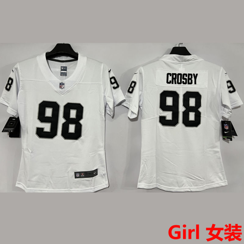 CROSBY #98 Las Vegas Raiders Girl NFL Jersey