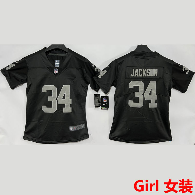 JACKSON #34 Las Vegas Raiders Girl NFL Jersey