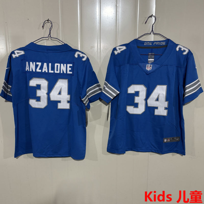 ANZALONE #34 Detroit Lions Kids NFL Jersey
