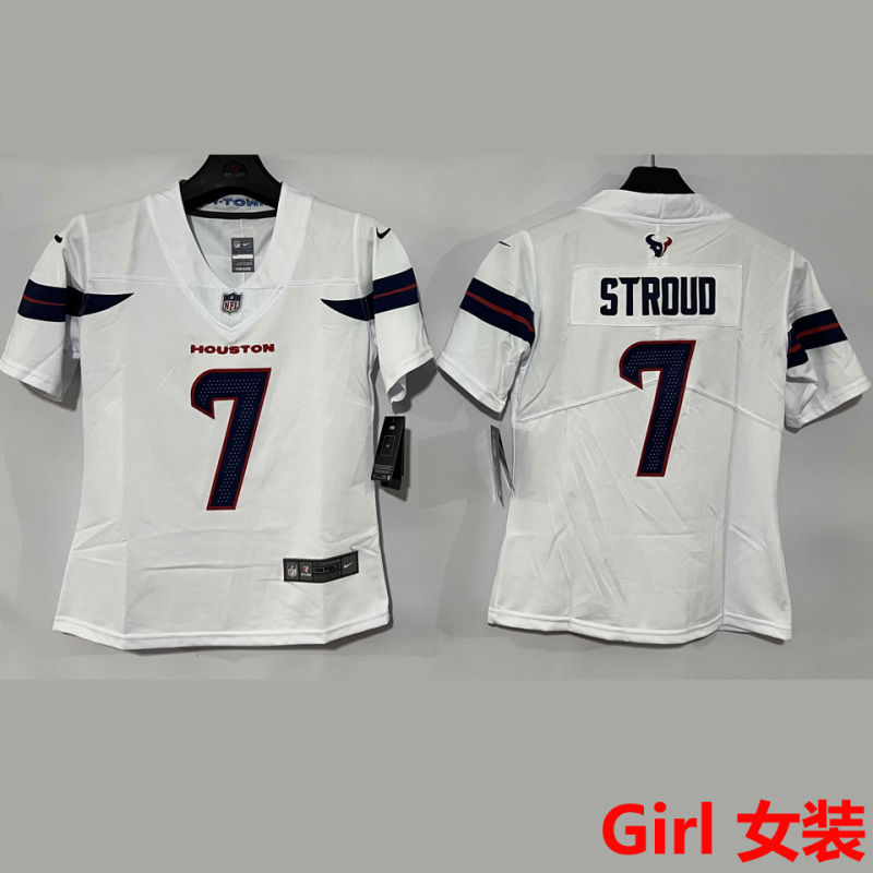 STROUD #7 Houston Texans Girl NFL Jersey