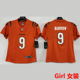 BURROW #9 Cincinnati Bengals Girl NFL Jersey 猛虎