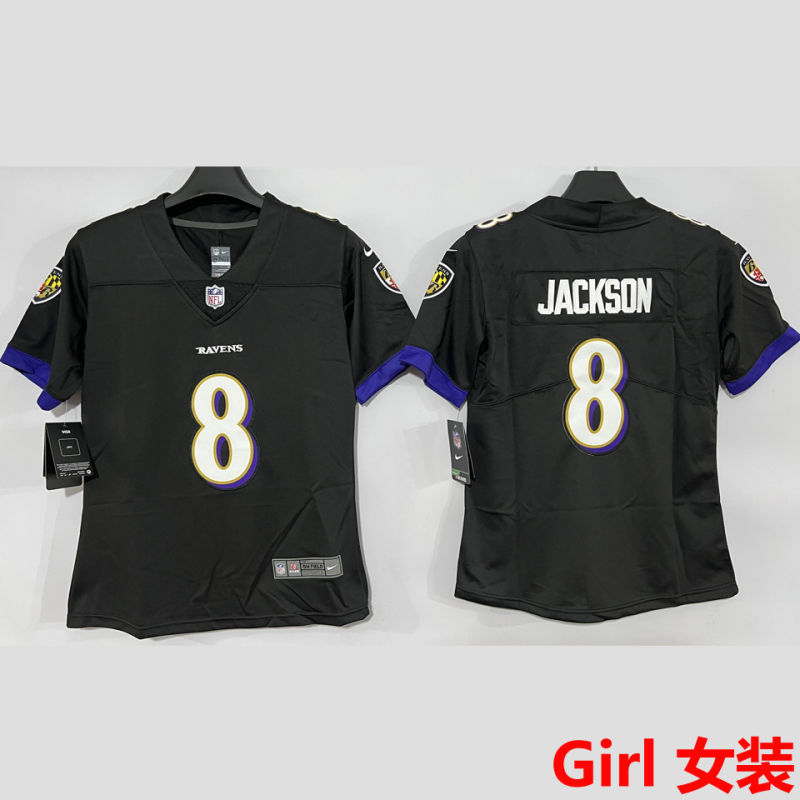 JACKSON #8 Baltimore Ravens Girl NFL Jersey