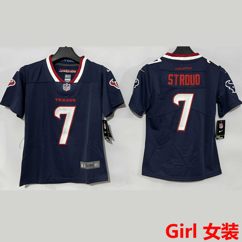STROUD #7 Houston Texans Girl NFL Jersey