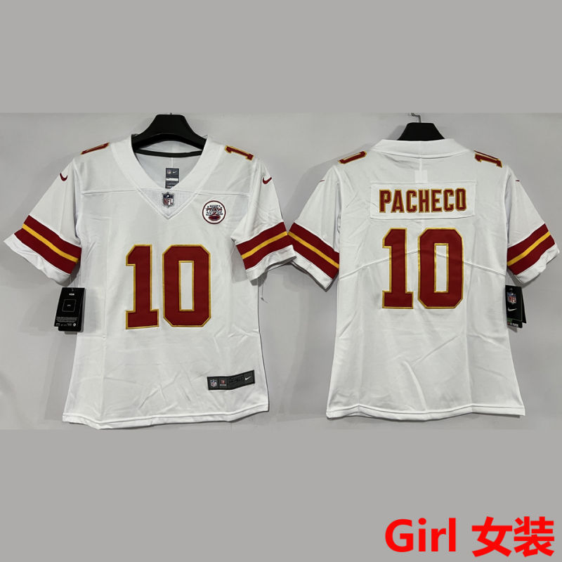 PACHECO #10 Kansas City Chiefs Girl NFL Jersey