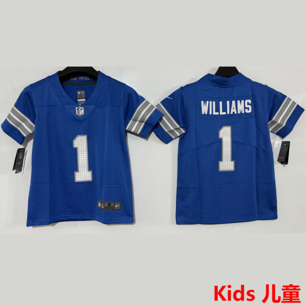 WILLIAMS #1 Detroit Lions Kids NFL Jersey 雄狮