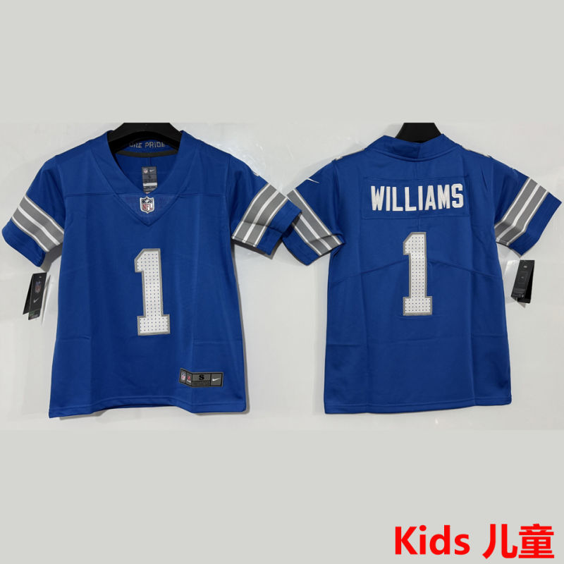 WILLIAMS #1 Detroit Lions Kids NFL Jersey