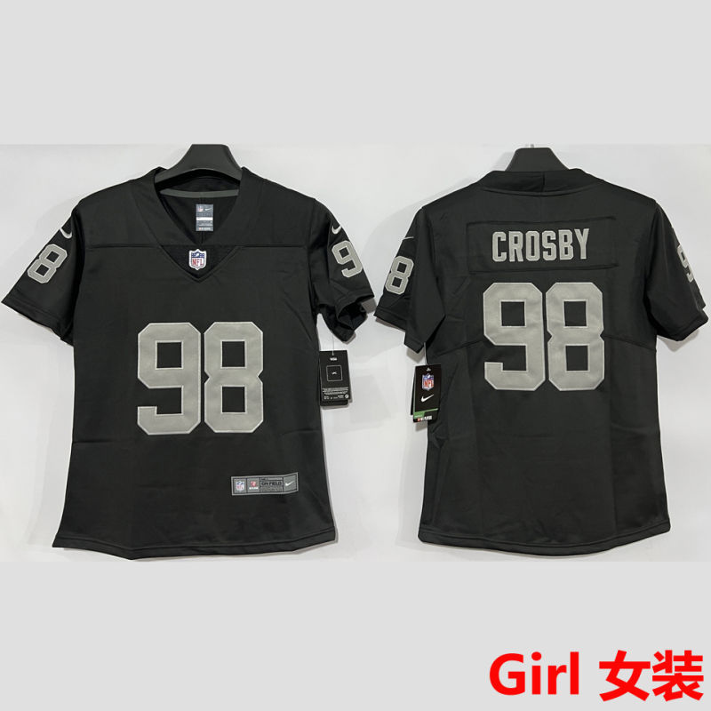 CROSBY #98 Las Vegas Raiders Girl NFL Jersey