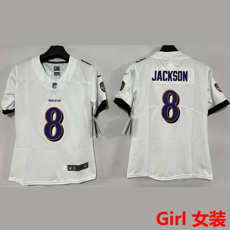 JACKSON #8 Baltimore Ravens Girl NFL Jersey