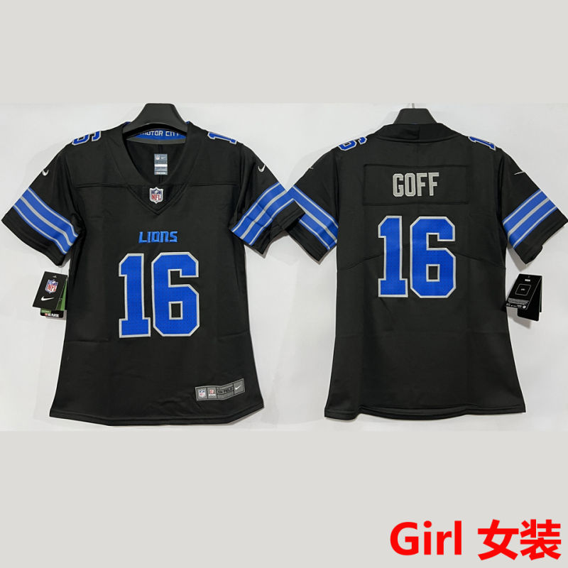 GOFF #16 Detroit Lions Girl NFL Jersey