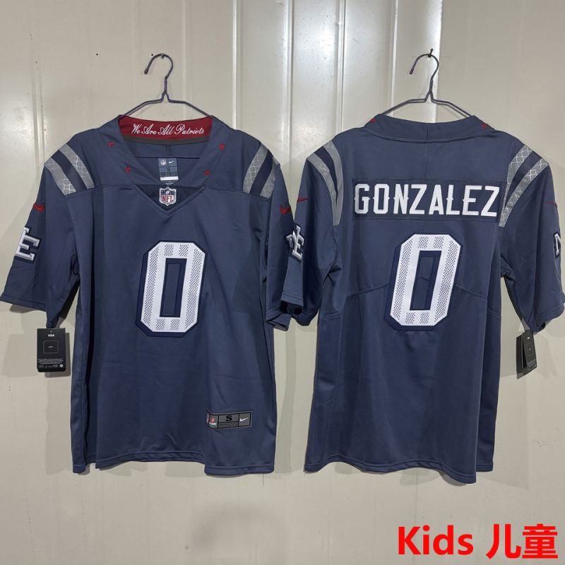 GONZALEZ #0 New England Patriots Kids NFL Jersey