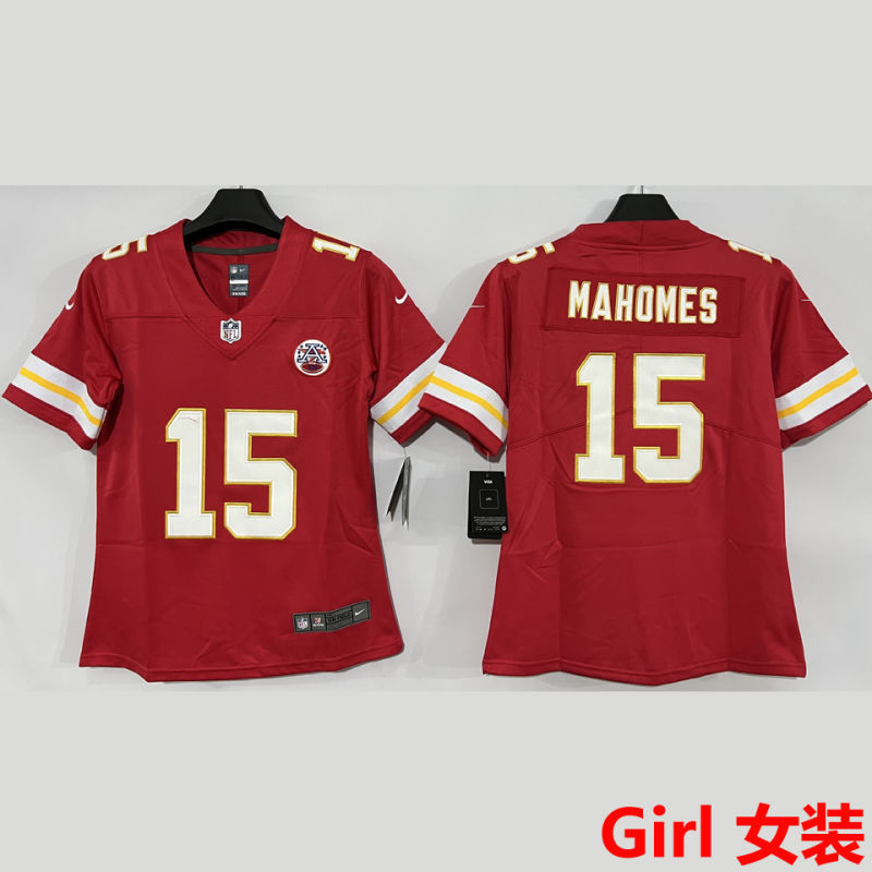 MAHOMES #15 Kansas City Chiefs Girl NFL Jersey