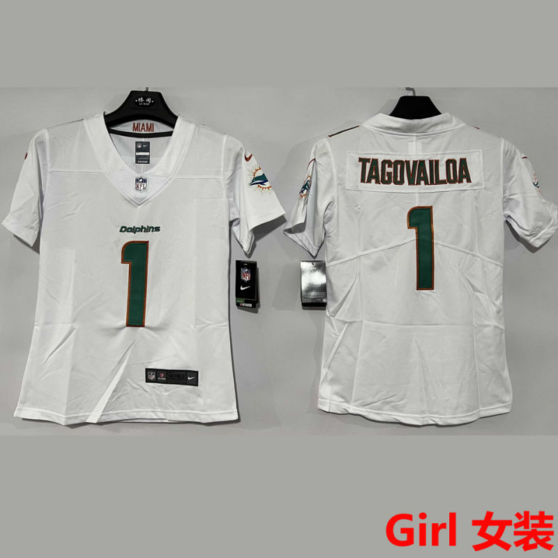 TAGOVAILOA #1 Miami Dolphins Girl NFL Jersey