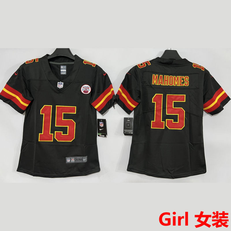 MAHOMES #15 Kansas City Chiefs Girl NFL Jersey